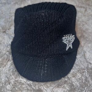 Texas Stars Hockey Knit Cadet Cap Black with Sparkly Silver Stitching
